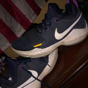 Paul George 1s navy blue/purple/yellow